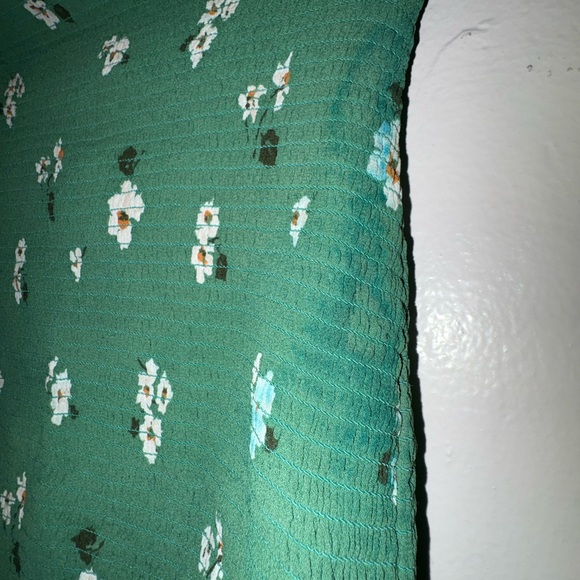 Reformation Girls Green Floral Ruffle-Trim Dress - Picture 2 of 7